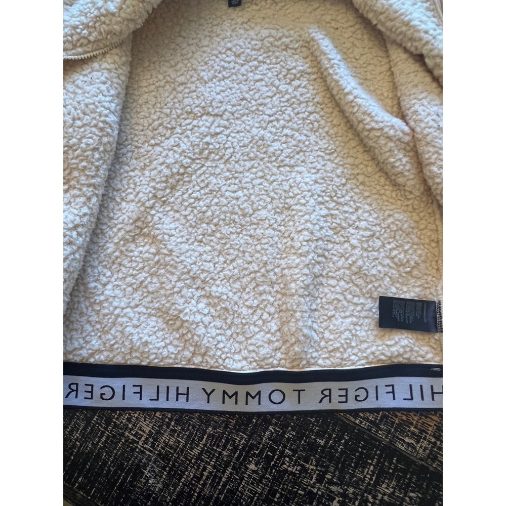 Tommy Hilfiger Girls Sherpa Fleece Hoodie Full Zip Cream Jacket L 12/14 - Picture 3 of 5